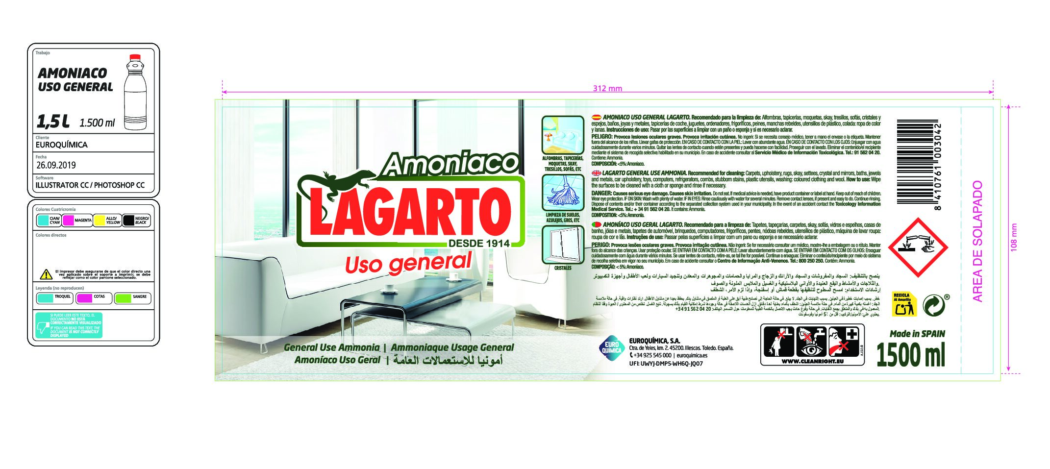 LAGARTO AMONIACO PERFUMADO 1,5LT