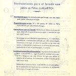 1940 Aprox. - LAGARTO - Instrucciones Lavado Detergente